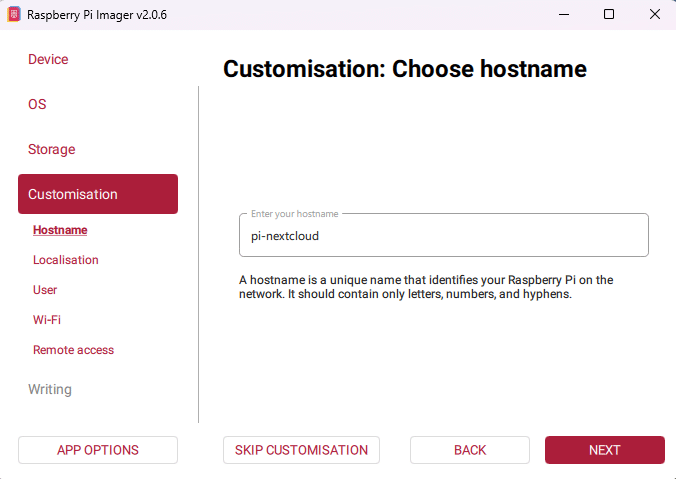 Choose Hostname