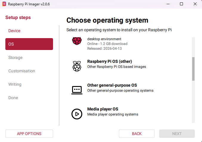 Choose Operating System